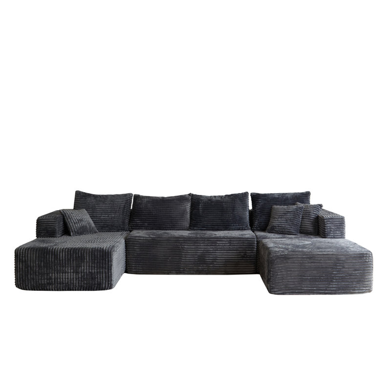 Canapé modulaire 133,86 pouces (comprenant 1 repose-pieds), Gris