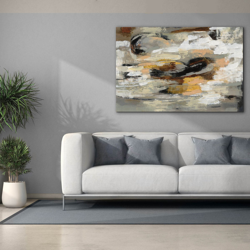 «Epic Graffiti« Neutral Abstract »par Silvia Vassileva, art mural sur toile, 60 po x 40 po, H 40 po x l 60 po