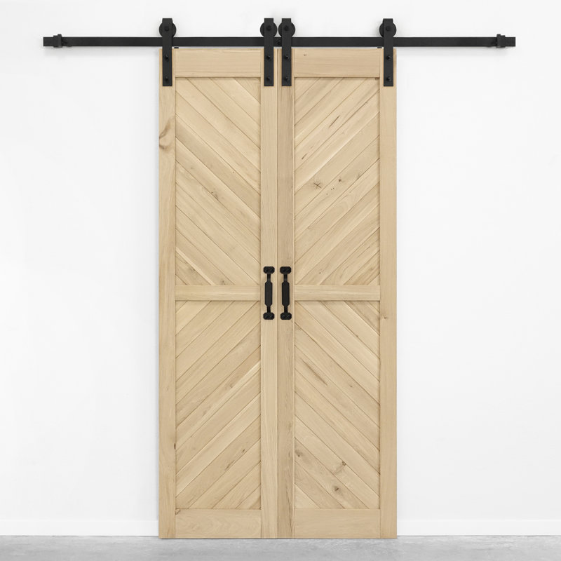 Solid Oak Barn Door Unfinished, Beige