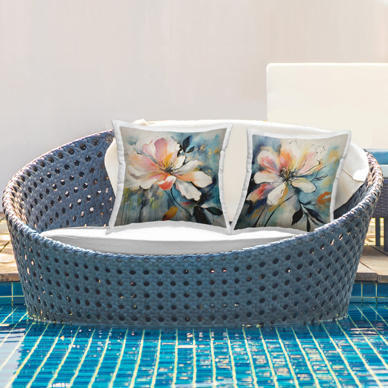 Floral Outdoor Throw Pillow