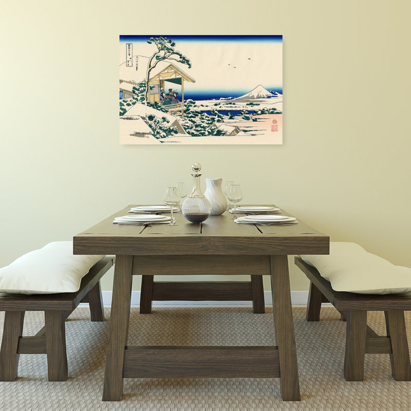 «Tea House At Koishikawa The Morning After A Snowfall Classic Traditional Architecture», reproduction d'art mural