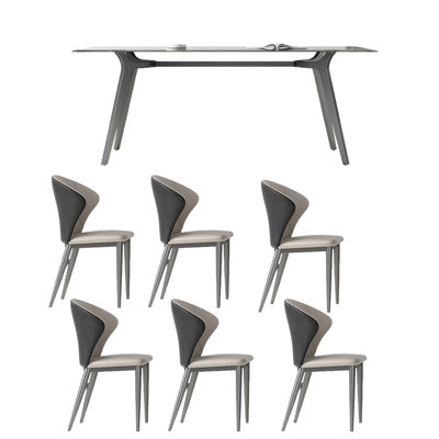 Ensemble de table de salle à manger moderne et minimaliste.