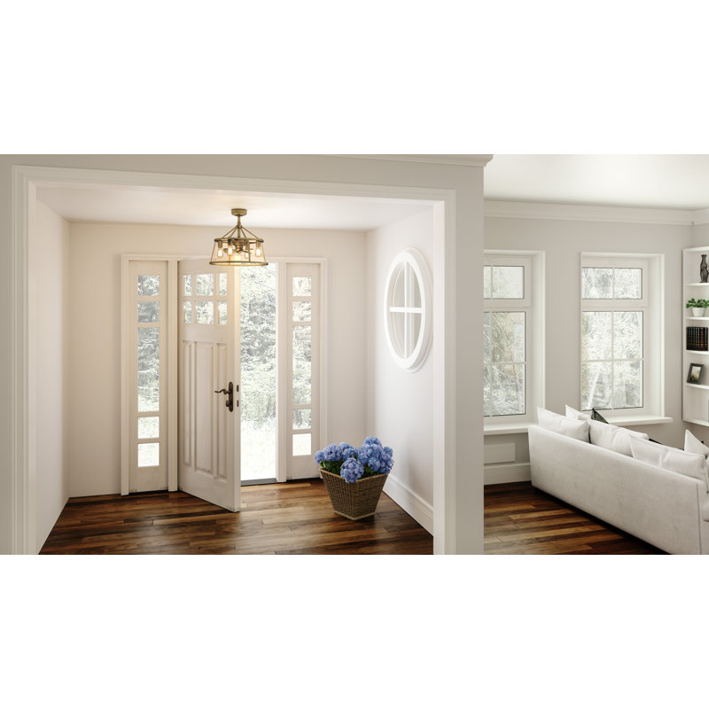 Ventilateur de plafond sans pales de 12 po à 3 pales avec télécommande et ensemble d'éclairage inclus, Laiton vieilli