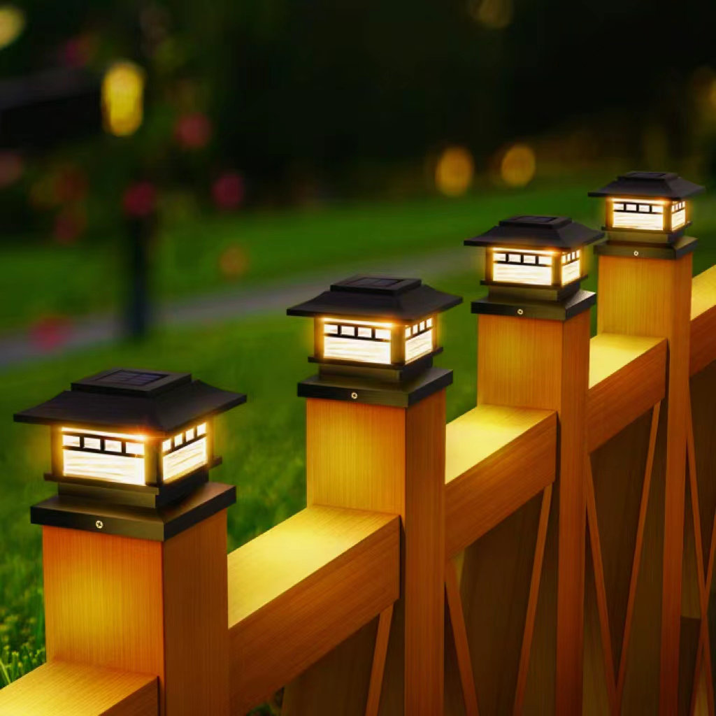 WdtPro Black Low Voltage Solar Powered Integrated LED Fence Post Cap   Reviews Wayfair