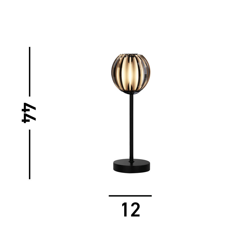 Crishaun Metal Table Lamp, Black, Smoked