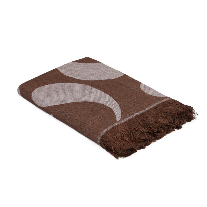 Serviette de plage 100% coton Farwell, Beige / brun