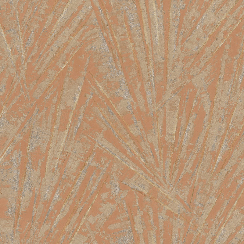 Evelina 10.05m x 70cm Textured Wallpaper Roll, Orange
