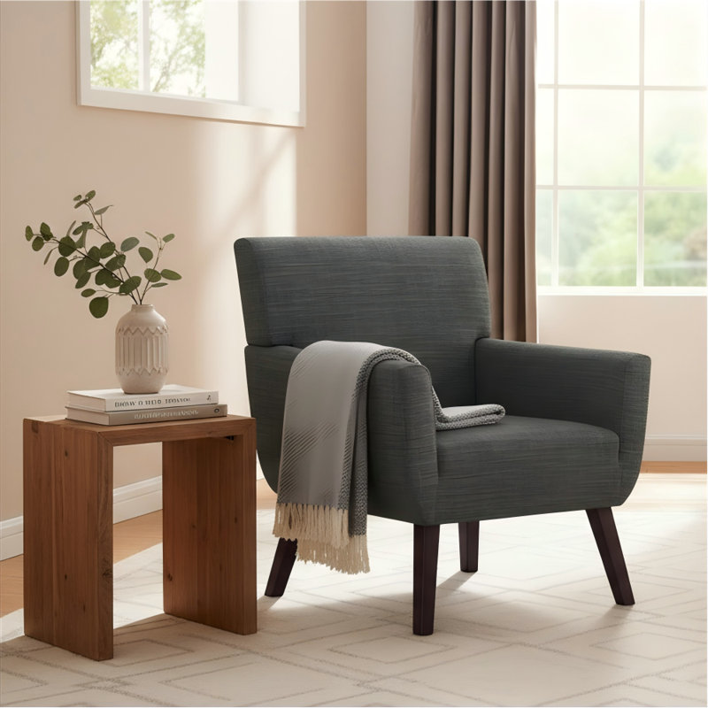 28.7''W Thickened Upholstered Accent Chair, Gray