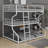 Full XL Over Twin XL Over Queen Triple Bunk Bed with Dual Ladders and Safety Guardrails, Black Metal Frame-921912134