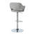 Crick Bar Stool, Swivel, Bar Height, Adjustable, Metal, Fabric, Grey, Chrome, Contemporary, Modern