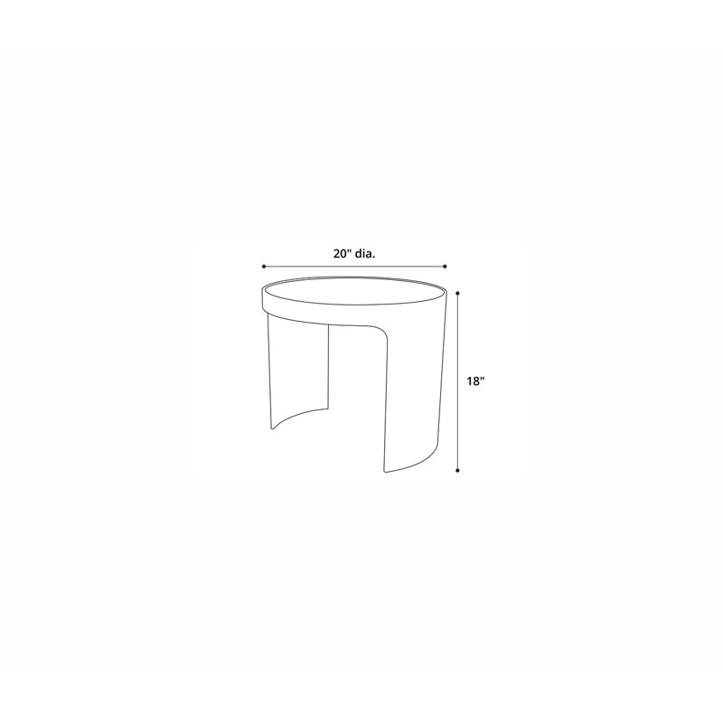 Oliver End Table, White Ceramic