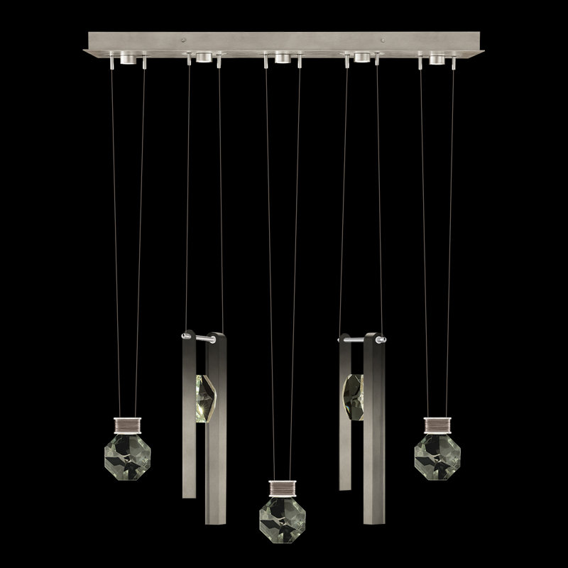 Luminaire suspendu linéaire l 43 po Aria, Argent ombré doux