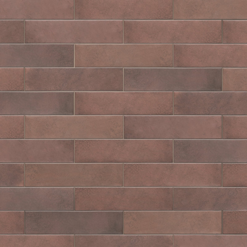 Heritage 2" x 10" Porcelain Stone Look Wall & Floor Tile, Wine