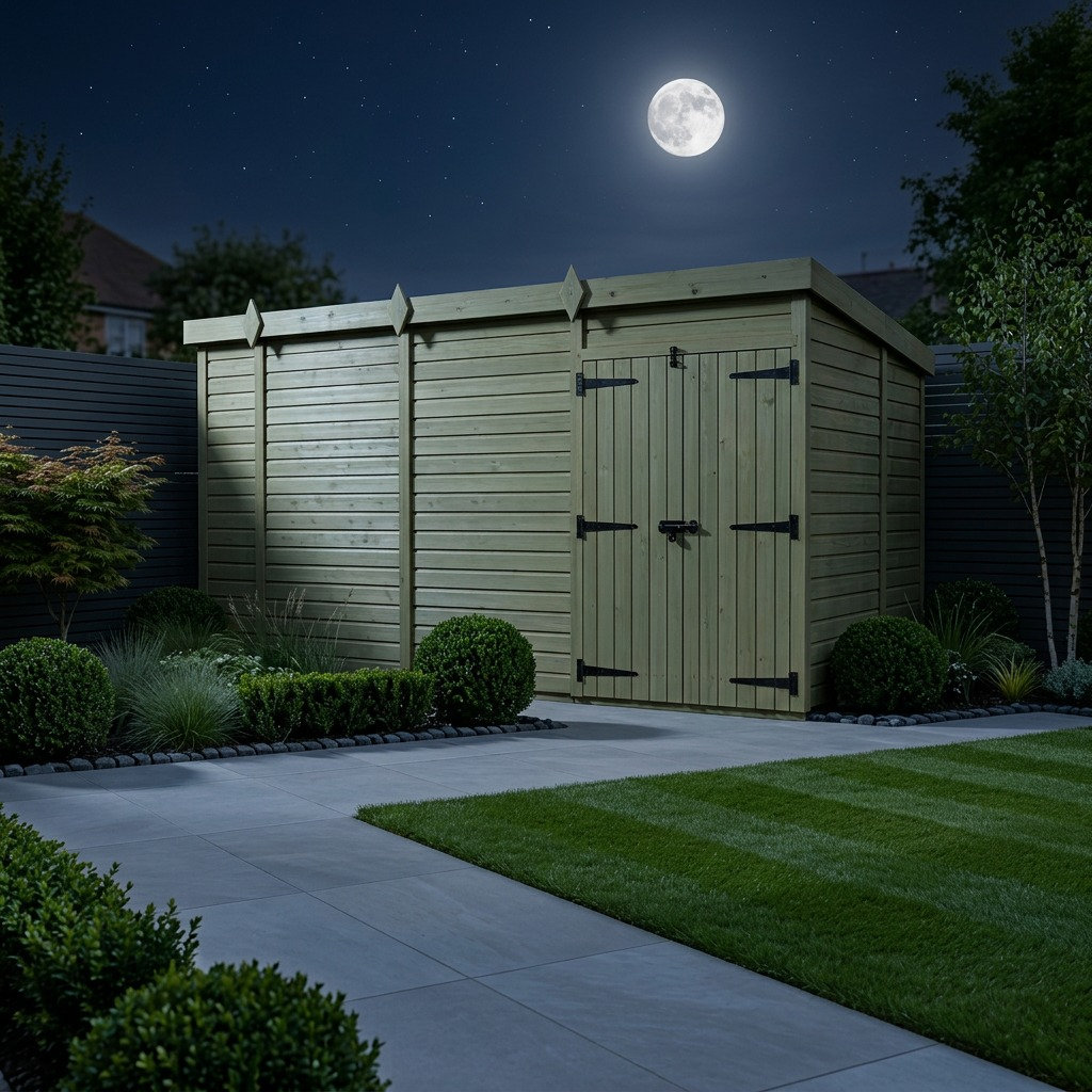 Total Sheds 15ft x 7ft Pent Garden Shed - Double Door - No Windows - Pressure Treated Timber - UK Manufactured