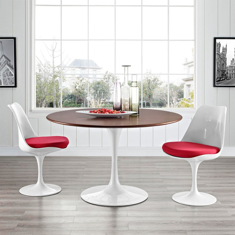 Chaise d'appoint pivotante tulipe Modholic, Rouge, 1