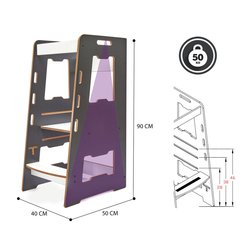 Learning Tower 2 - Montessori Learning Tower: Step Stool for Kids Toddlers (2-6) Anthracite, Anthracite