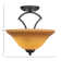 Zilo Semi-Flush 2-Bulbs Shown In Dark Granite Finish With 12" Cayenne Linen Glass