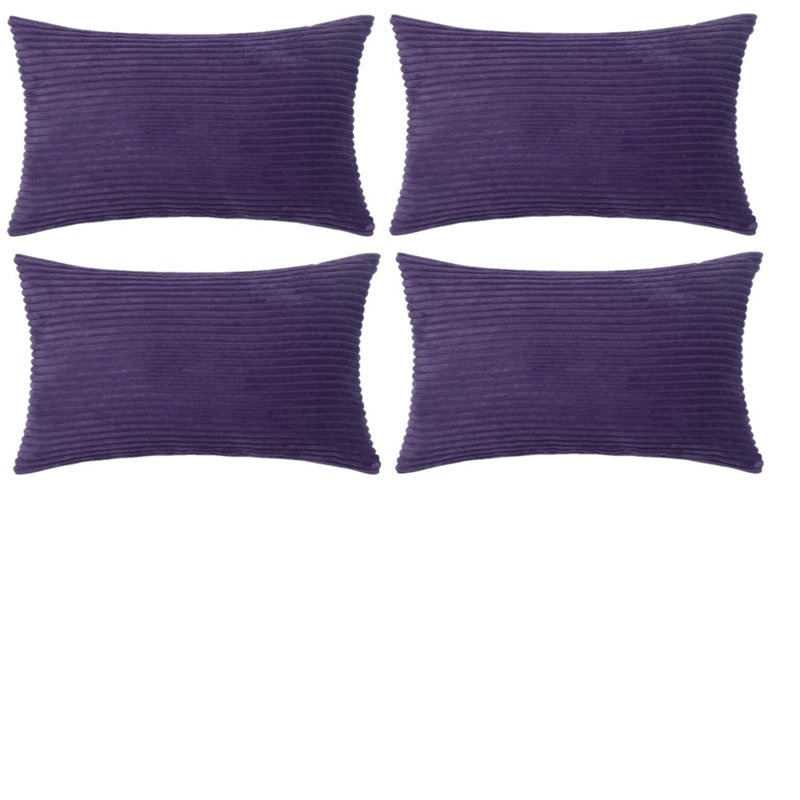 Housse de coussin à rayures, Mauve