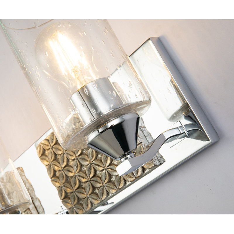Arcadia 3 Light Bath Bar In Black, Chrome/Silver, 4 Light