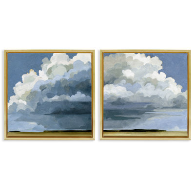Sublime Outdoor Weather Landscape 2 Piece Framed Floater Canvas Set by Emma Caroline