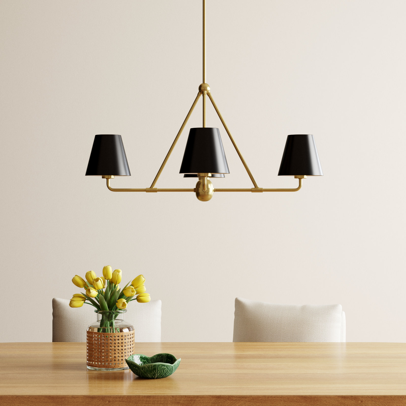 Kinston 4-Light Chandelier, Gold, Black