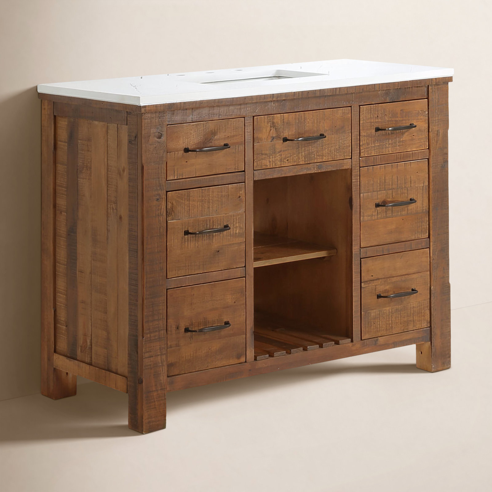 Marlie 42'' Single Bathroom Vanity with Quartz Top