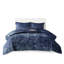 Édredon en velours bleu marine pour très grand / très grand lit - Tissu de luxe, Fer à repasser à vapeur-122457025-122457024