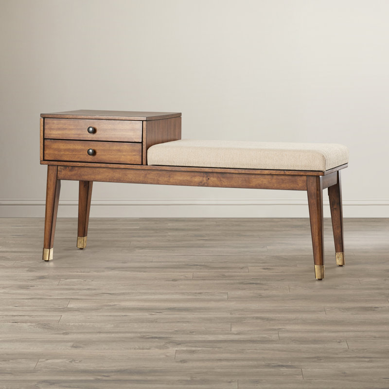 Anisten Polyester Blend Upholstered Bench with Drawers