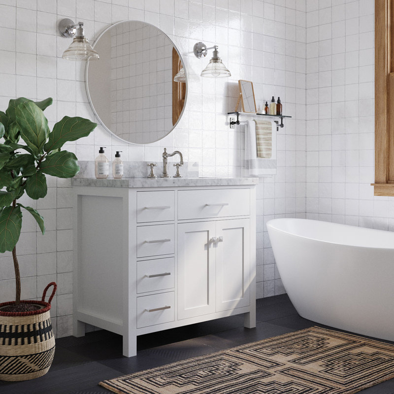 Petrel 36'' Single Bathroom Vanity Base Only, White