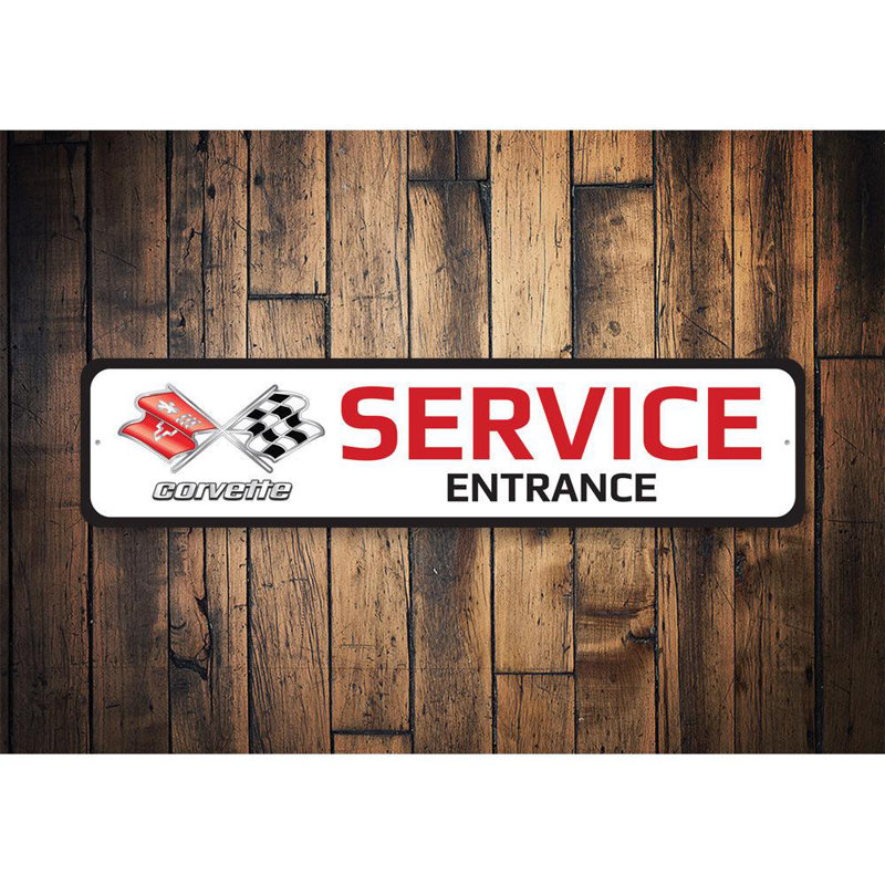 Enseigne de service Corvette, H 6 po x l 24 po x P 0,06 po