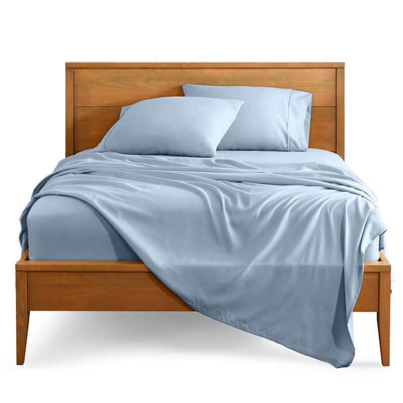 Bare Home Ultra-Soft Microfiber Sheet Set, Queen Sheet Set + 1 Fitted Sheet + 2 Pillowcases, Dusty Blue