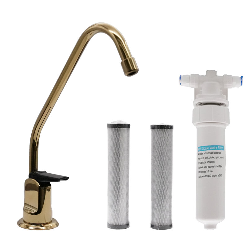 Westbrass Kitchen Faucet with Soap Dispenser, Polished Brass