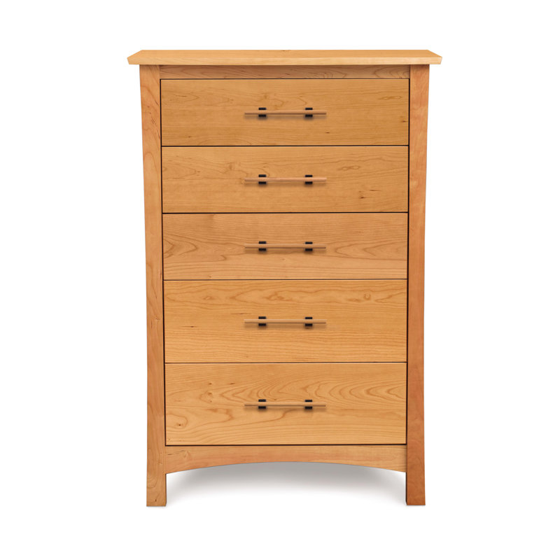 Monterey Solid Wood 33.75'' W 5 - Drawer Dresser, Natural Cherry