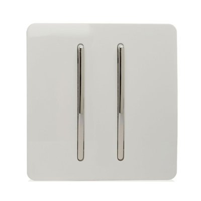Trendi Switch 2 Gang Rocker Light Switch (1x 1 or 2 way & 1x Intermediate)