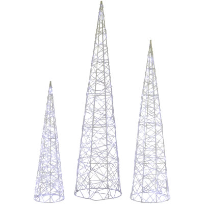 3-Piece Twinkling Cone Tree Set