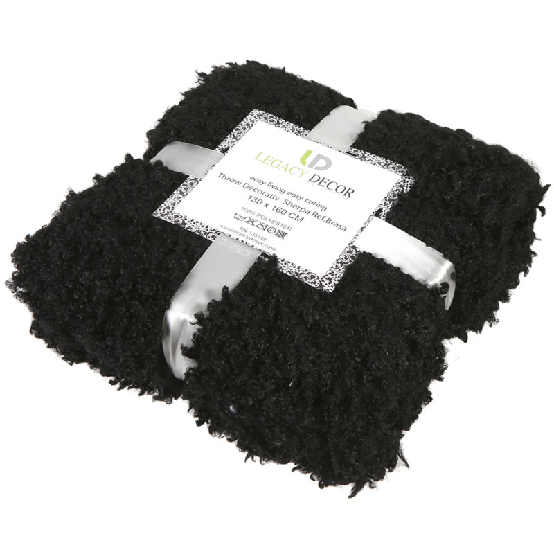 Jeté de luxe Throw-A Lamb, Noir