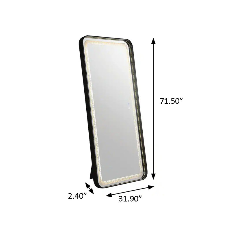 Miroir de plancher l 31,1 po, noir, Noir