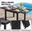 7-Piece Outdoor Aluminium Dining Set, Extendable Table, Stackable Chairs