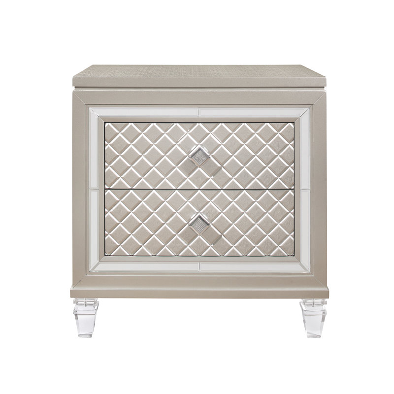 Table de chevet Cross Glam Champagne