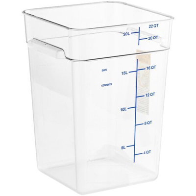 Choix 2 pintes Contenant alimentaire transparent en polycarbonate rond - homologué NSF, lavable au lave-vaisselle, empilable