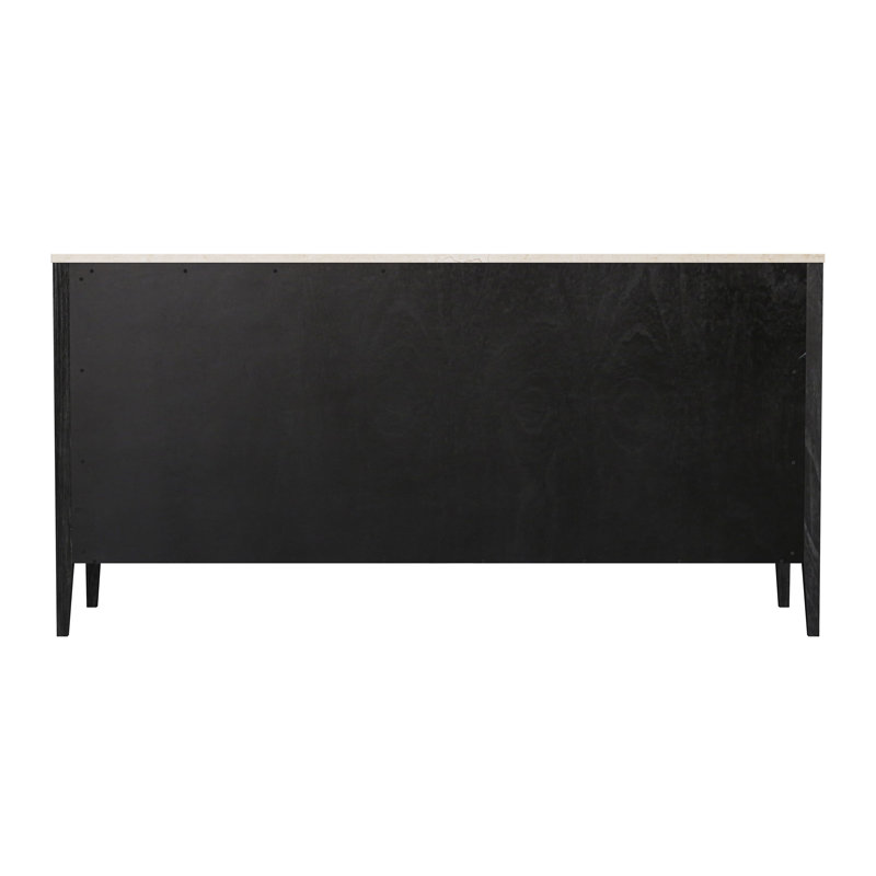 Isa 64 in. W Rectangular Marble Top 6 Drawer Dresser, Washed Black Color: Black Joss & Main Isa 64 in. W Rectangular Marble Top 6 Drawer Dresser, Washed Black Color: Black Joss & Main