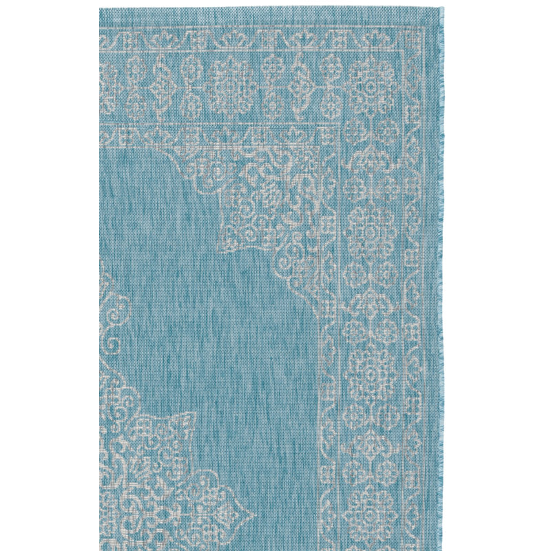 Amedee Performance Oriental Indoor/Outdoor Area Rug, Square 6'7"