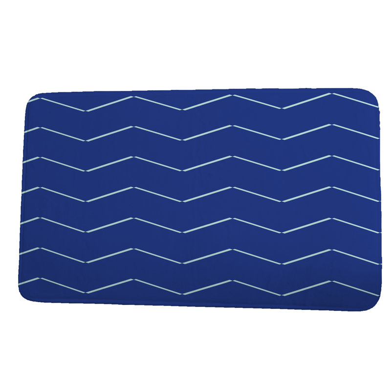 Leininger Non-Slip Bath Mat, Royal Blue, 17" W x 24" L