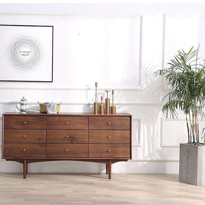 Armoire de rangement en noyer noir