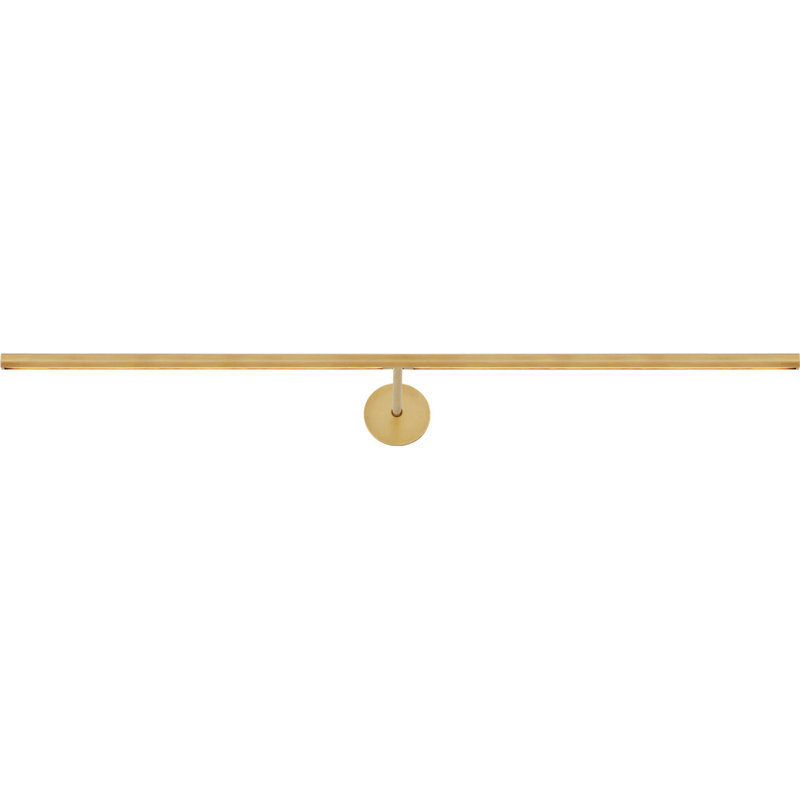Plural Faceted Picture Light, Hand Rubbed Antique Brass, 0.7" H x 30" W x 8.9" D, 20.8