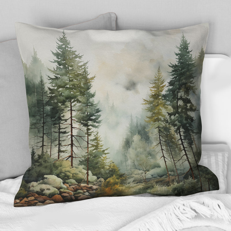 Coussin Pine Tree Misty Morning II