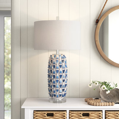 Lampe de table 31 po bleu / beige Yadira Delft