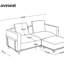 Canapé modulaire modulaire: canapé de luxe 86 pouces avec repose-pieds, coussins de canapé rembourrés à 70%, amovible et lavable, canapé en lin ultra-doux, très grand canapé de salon blanc