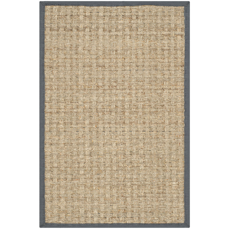Arley Natural/Dark Gray Rug, Rectangle 61 x 91cm