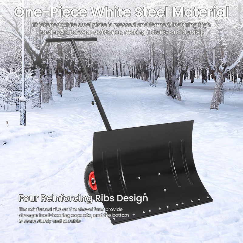 Adjustable Push Brooms with Replaceable Head, Black